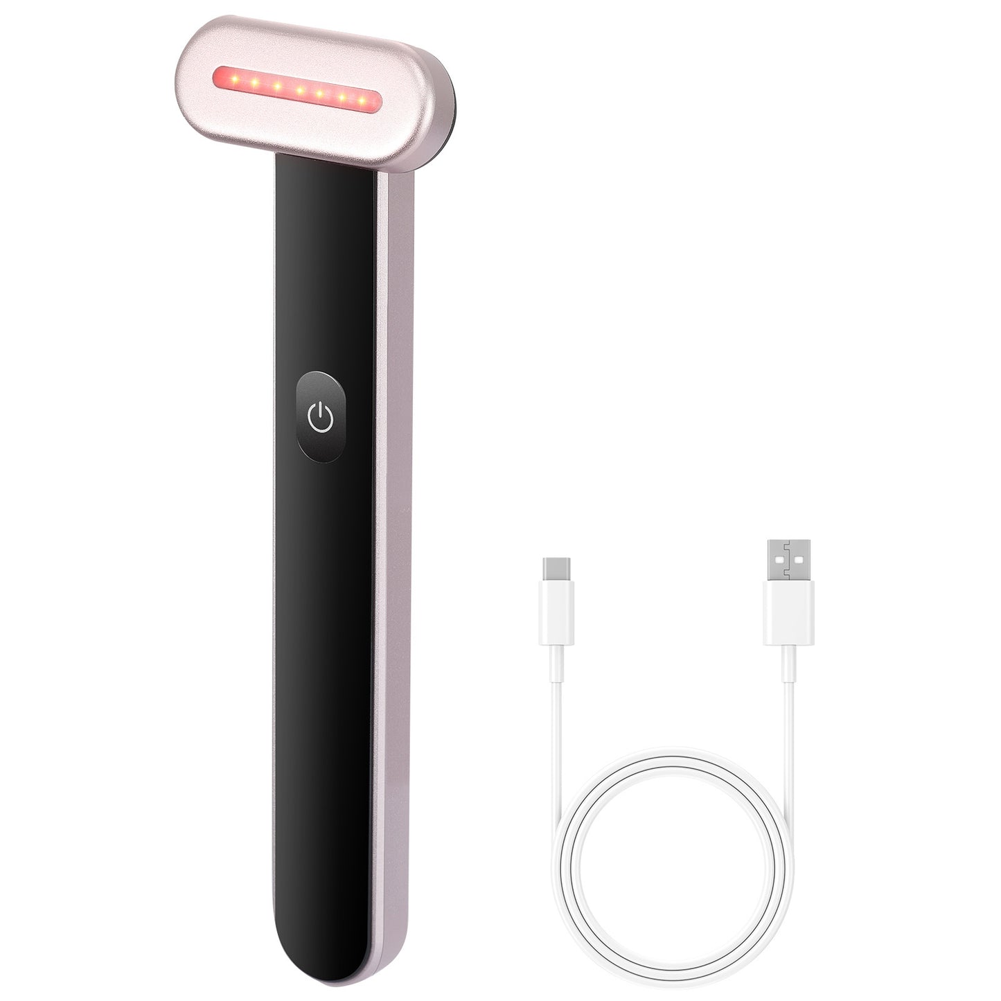 Ease on Life - Portable LED Red Light Therapy Glow Wand For Face and Neck, 7-Color LED Facial Wand Red Light Therapy with Heating and Microcurrent Vibrating Massage